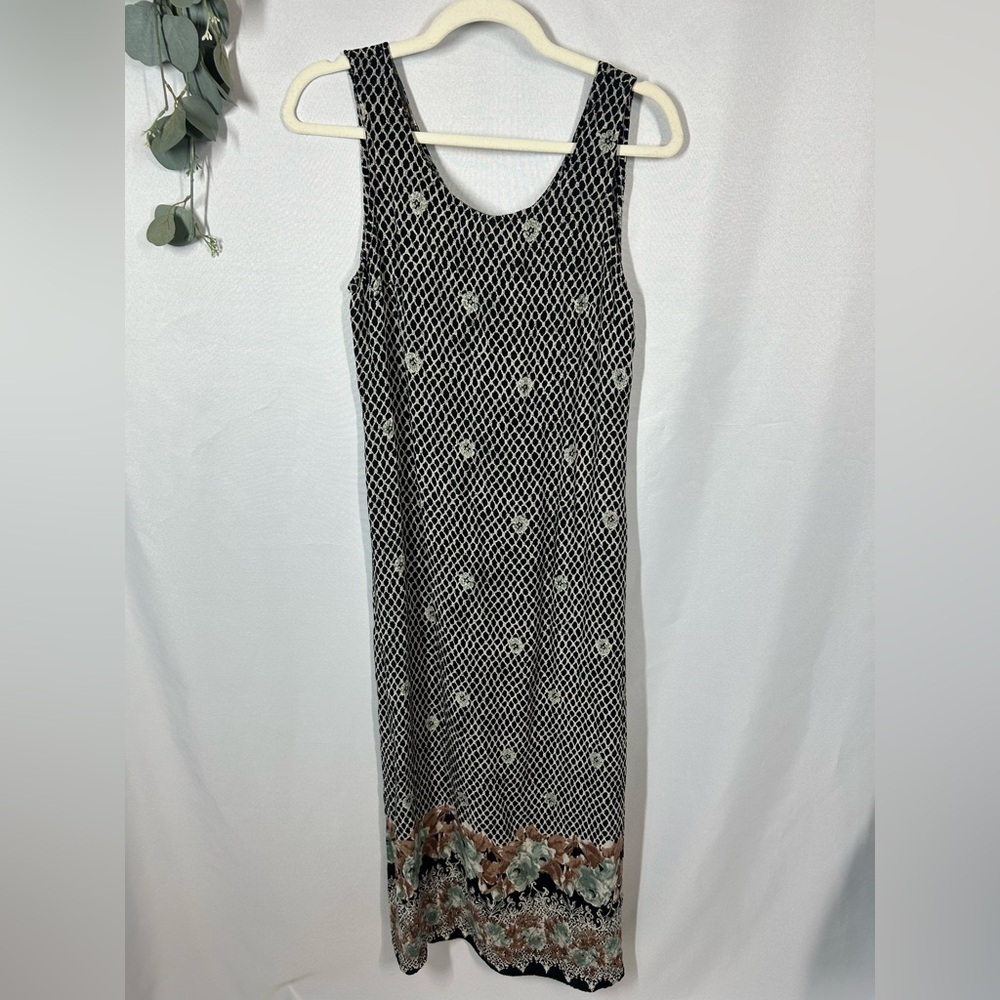 Nina Piccalino | Vintage Midi Dress Sleeveless Black White Women’s Size 6